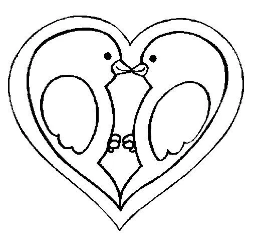 Dibujo de Pajaritos enamorados para Colorear - Dibujos.net