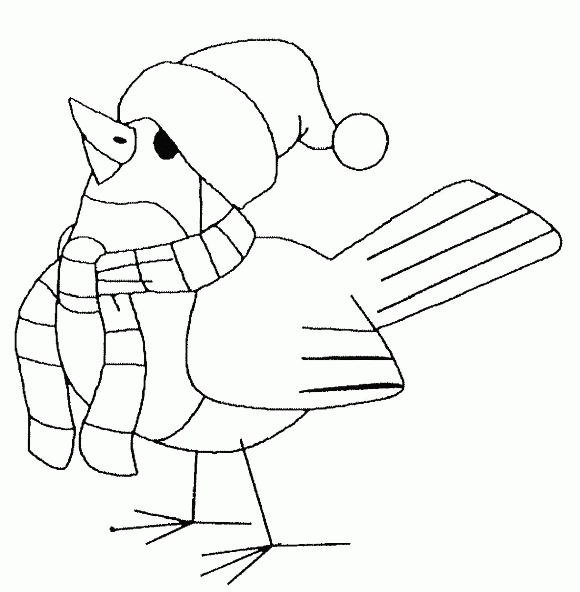 colorear-pajaro-en-invierno- ...