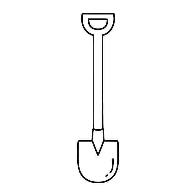 Dibujo de pala estilo doodle. herramienta para jardinería. | Vector Premium Dibujo de pala estilo doodle. herramienta para jardinería. | Vector Premium