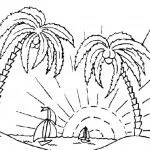 Dibujo de Palmeras Tropicales para pintar y colorear en este verano. Dibujo de Palmeras Tropicales para pintar y colorear en este verano.