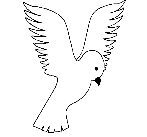 Dibujo de Paloma alzando las alas para Colorear - Dibujos.net