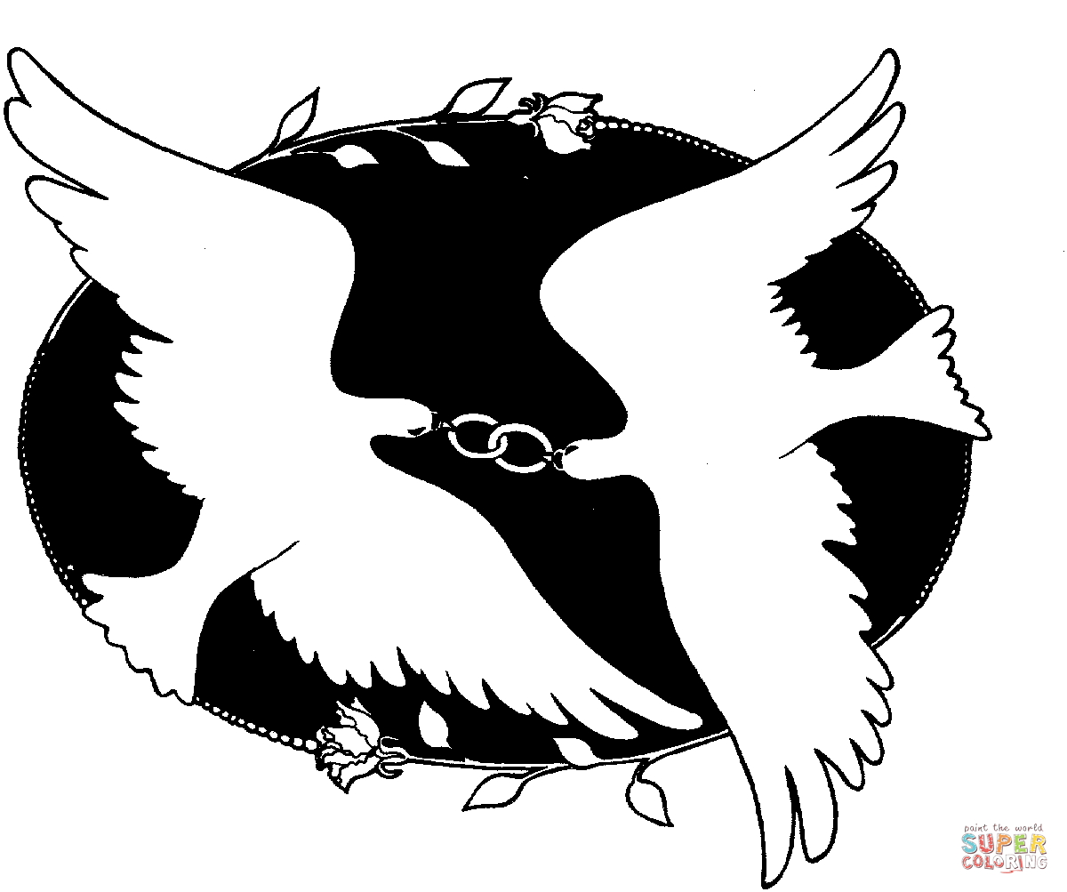 Dibujo de Palomas de boda para colorear | Dibujos para colorear ... Dibujo de Palomas de boda para colorear | Dibujos para colorear ...