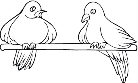 Dibujo de Dos Palomas para colorear | Dibujos para colorear ... Dibujo de Dos Palomas para colorear | Dibujos para colorear ...