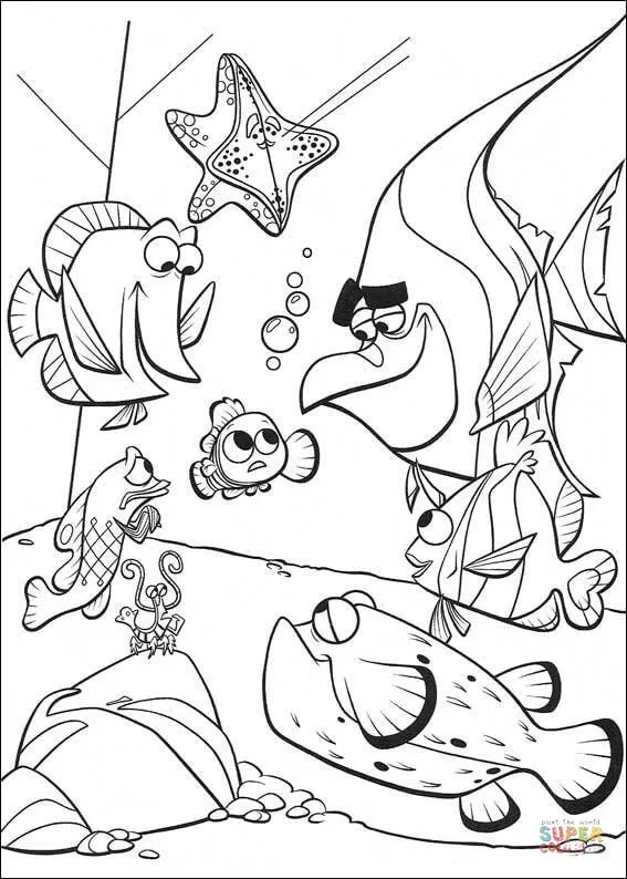 Dibujo de La pandilla de la pecera para colorear | Dibujos para ... Dibujo de La pandilla de la pecera para colorear | Dibujos para ...