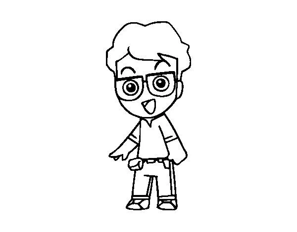 Dibujo de Papá con gafas para Colorear - Dibujos.net