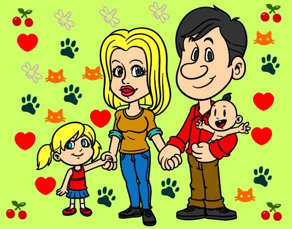 Dibujo de papa, mama izan y una amiga pintado por Izan4 en Dibujos ...