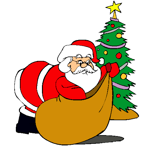 Dibujo de Papa Noel repartiendo regalos pintado por Color en ... Dibujo de Papa Noel repartiendo regalos pintado por Color en ...
