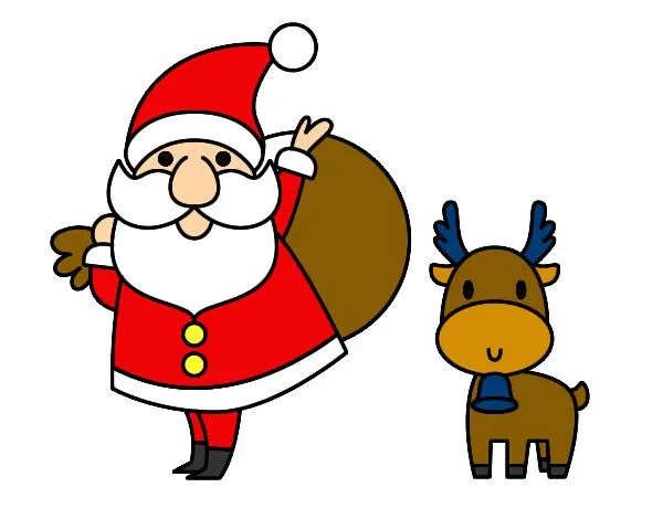 Dibujo de Papa Noel y Rudolph pintado por Unai_helen en Dibujos ... Dibujo de Papa Noel y Rudolph pintado por Unai_helen en Dibujos ...