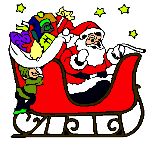 Dibujo de Papa Noel en su trineo pintado por Manuxx en Dibujos.net ...