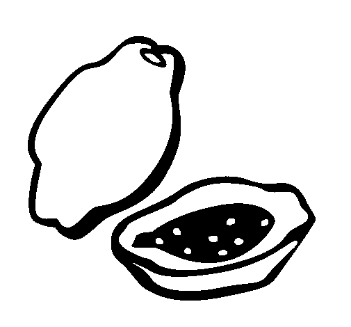 Dibujo de Papaya para Colorear - Dibujos.net Dibujo de Papaya para Colorear - Dibujos.net