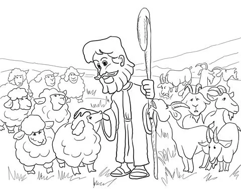 Dibujo de Parábola de las Ovejas y las Cabras para colorear ... Dibujo de Parábola de las Ovejas y las Cabras para colorear ...