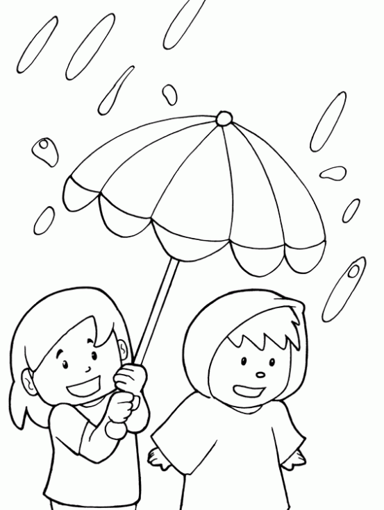 Dibujo de Paraguas en un día de lluvia para colorear. Dibujos ... Dibujo de Paraguas en un día de lluvia para colorear. Dibujos ...
