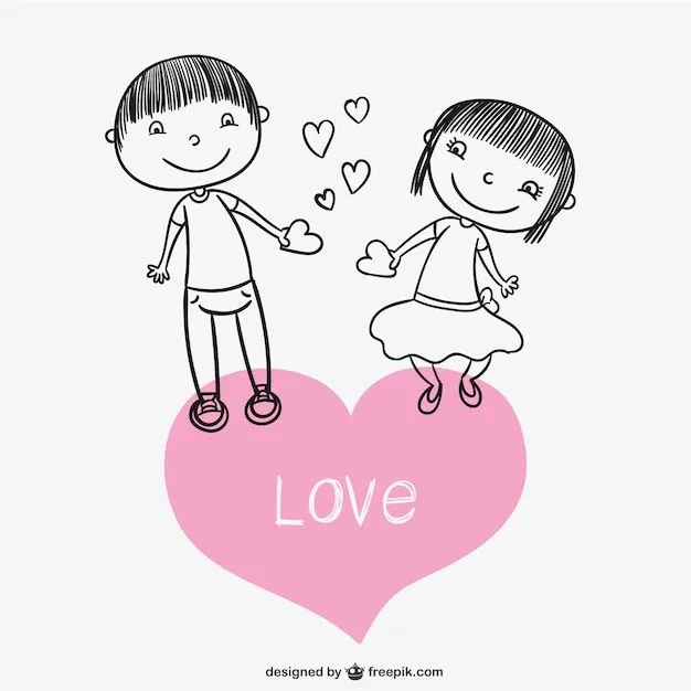 Dibujo de pareja enamorada | Descargar Vectores gratis