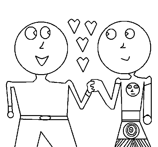 Dibujo de Pareja de enamorados 2a para Colorear - Dibujos.net