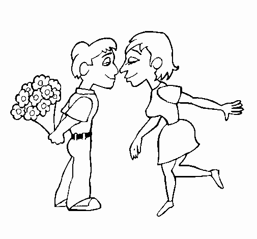 Dibujo de Pareja de enamorados 1 para Colorear - Dibujos.net