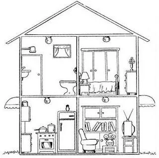 Dibujo de las partes de la casa para colorear - Imagui