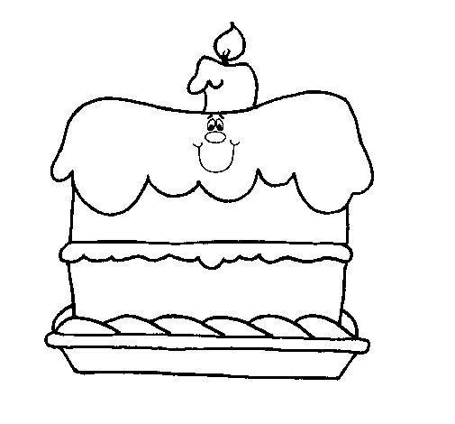 Dibujo de Pastel de cumpleaños para Colorear - Dibujos.net Dibujo de Pastel de cumpleaños para Colorear - Dibujos.net
