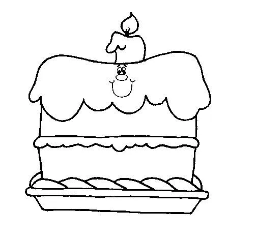 Dibujo de Pastel de cumpleaños para Colorear - Dibujos.net Dibujo de Pastel de cumpleaños para Colorear - Dibujos.net