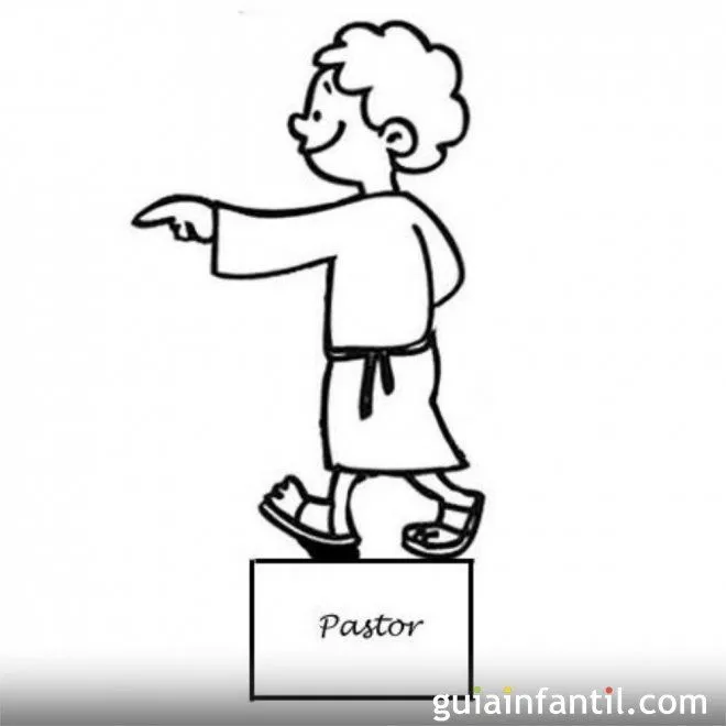 Dibujo del Pastor para recortar y colorear - Dibujos para recortar ...