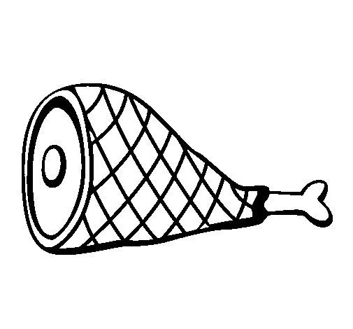 Dibujo de Pata de jamón para Colorear - Dibujos.net Dibujo de Pata de jamón para Colorear - Dibujos.net