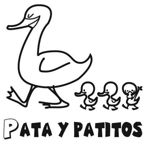 Dibujo de pata y patitos para imprimir - Dibujos para colorear de ...