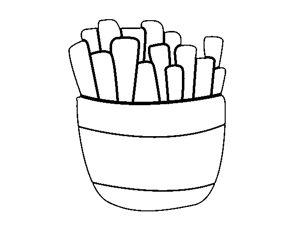 Dibujo de Patatas fritas para Colorear - Dibujos.net Dibujo de Patatas fritas para Colorear - Dibujos.net