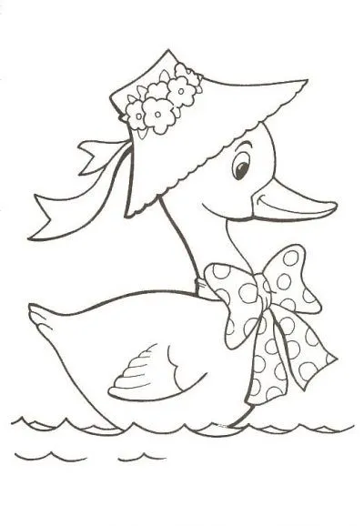 Dibujo de Patito en el agua. Dibujo para colorear de Patito en el ... Dibujo de Patito en el agua. Dibujo para colorear de Patito en el ...