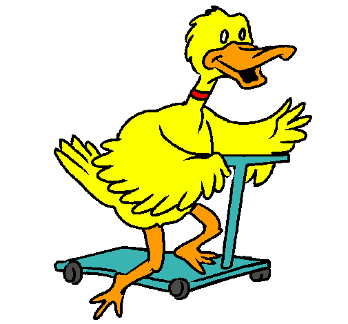 Dibujo de Pato en patinete pintado por Changos en Dibujos.net el ...