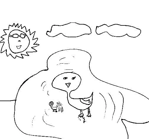 Dibujo de Pato tomando el sol para Colorear - Dibujos.net Dibujo de Pato tomando el sol para Colorear - Dibujos.net