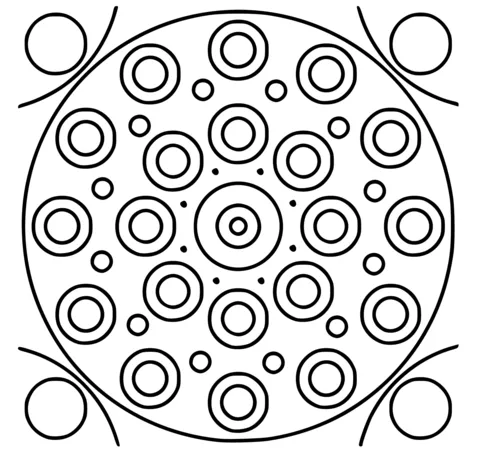 Dibujo de Patrón Mosaico Círculos para colorear | Dibujos para ...
