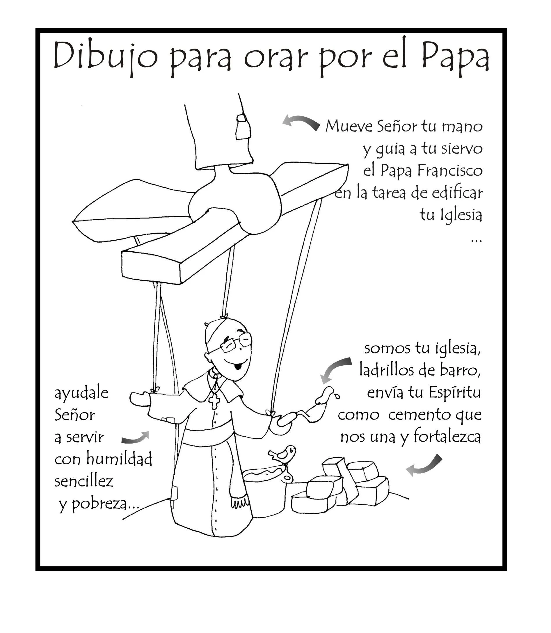 Un dibujo de Patxi para orar por el Papa… para Colorear | Odres Nuevos Un dibujo de Patxi para orar por el Papa… para Colorear | Odres Nuevos