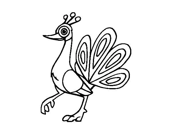 Dibujo de Un pavo real para Colorear - Dibujos.net Dibujo de Un pavo real para Colorear - Dibujos.net