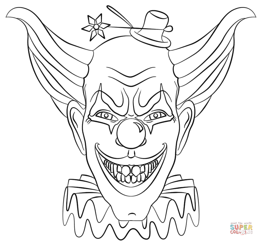 Dibujo de Payaso con Cara de Demonio para colorear | Dibujos para colorear  imprimir gratis