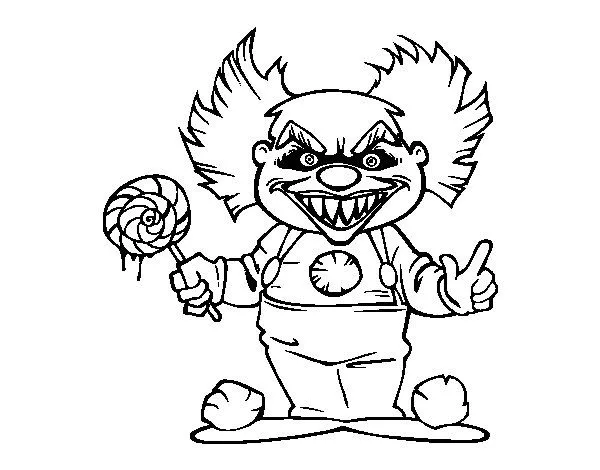 Dibujo de Payaso diabólico para Colorear - Dibujos.net