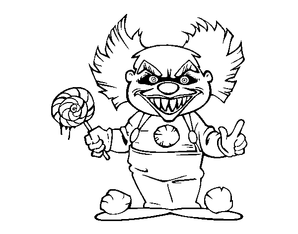 Dibujo de Payaso diabólico para Colorear - Dibujos.net Dibujo de Payaso diabólico para Colorear - Dibujos.net