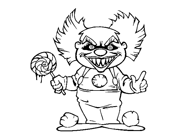 Dibujo de Payaso diabólico para Colorear - Dibujos.net