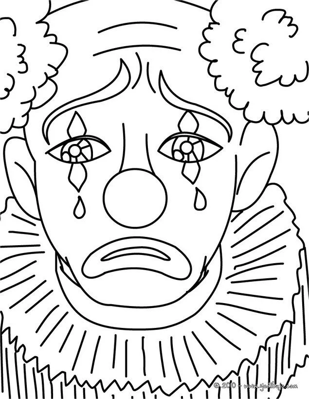 Dibujo de PAYASO llorando para colorear - Dibujo para colorear PAYASO Dibujo de PAYASO llorando para colorear - Dibujo para colorear PAYASO