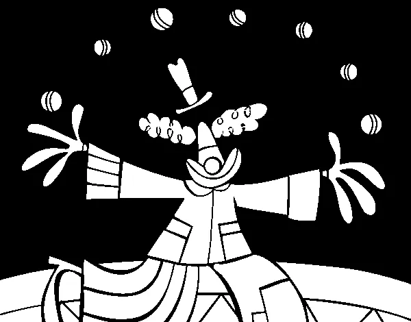 Dibujo de Payaso malabarista para Colorear - Dibujos.net Dibujo de Payaso malabarista para Colorear - Dibujos.net
