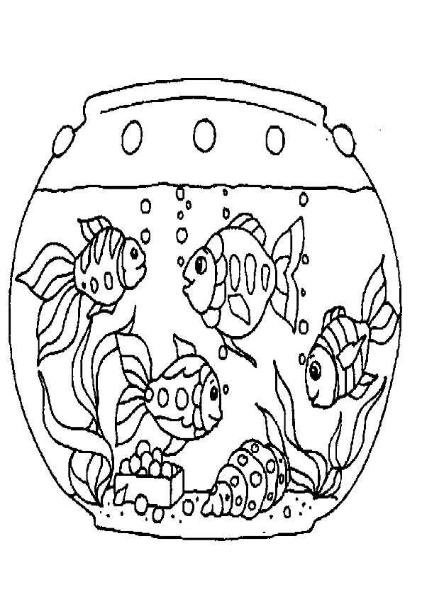 Dibujo de pecera | Dibujos para colorear