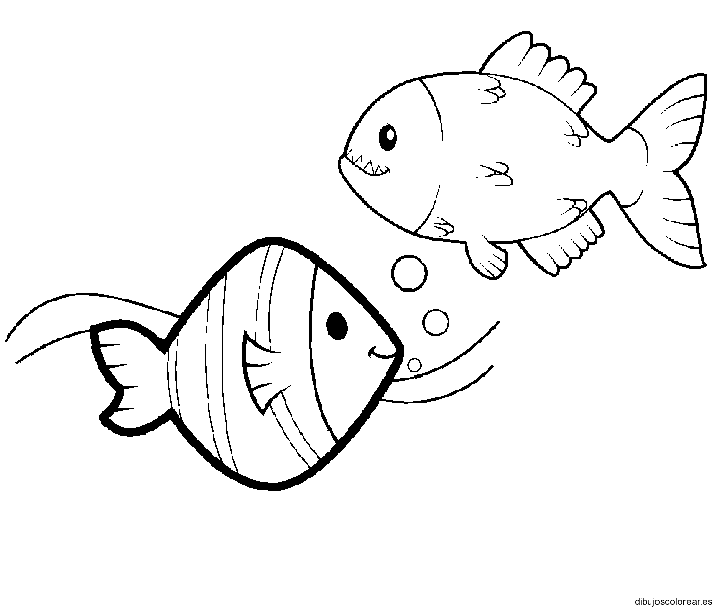 Dibujo de dos peces flotando | Dibujos para Colorear Dibujo de dos peces flotando | Dibujos para Colorear