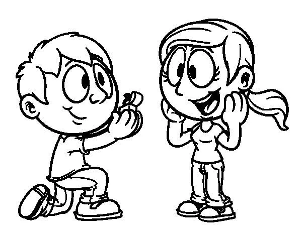 Dibujo de Pedir matrimonio para Colorear - Dibujos.net Dibujo de Pedir matrimonio para Colorear - Dibujos.net