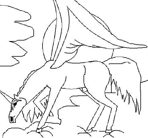 Dibujo de Pegaso 3 para Colorear