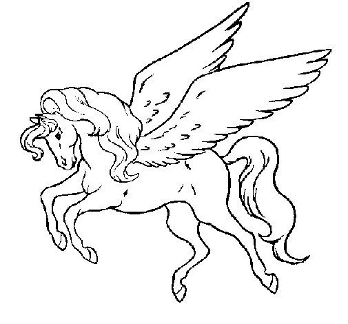 Dibujo de Pegaso volando para Colorear - Dibujos.net Dibujo de Pegaso volando para Colorear - Dibujos.net