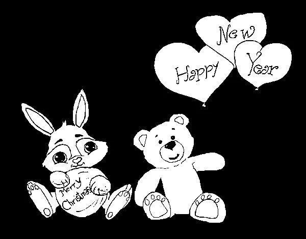 Dibujo de Peluches navideños para Colorear - Dibujos.net Dibujo de Peluches navideños para Colorear - Dibujos.net