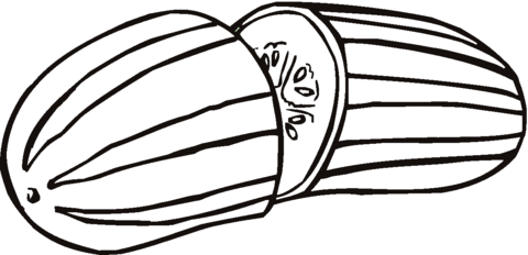 Dibujo de Pepino cortado para colorear | Dibujos para colorear ... Dibujo de Pepino cortado para colorear | Dibujos para colorear ...