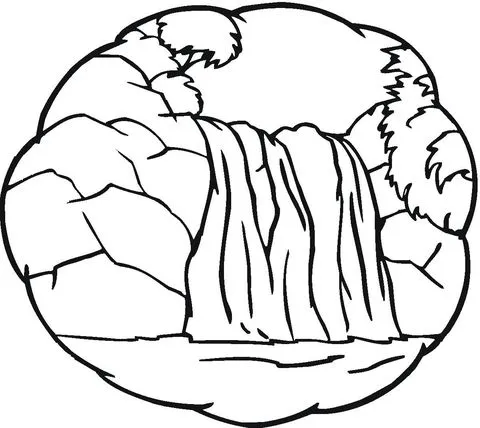 Dibujo de Pequeña Cascada para colorear | Dibujos para colorear ... Dibujo de Pequeña Cascada para colorear | Dibujos para colorear ...