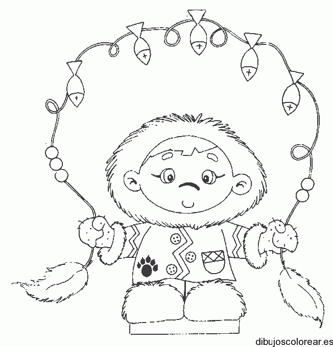 Dibujo de una pequeña esquimal | Dibujos para Colorear Dibujo de una pequeña esquimal | Dibujos para Colorear