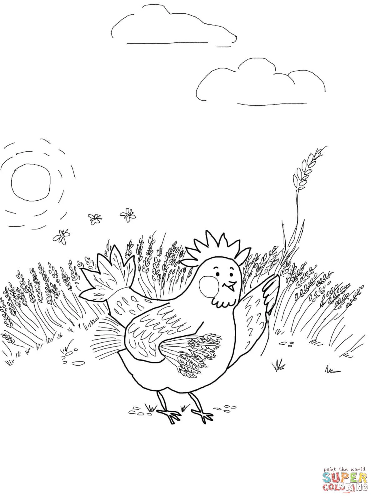 Dibujo de La Pequeña Gallina Roja Busca Trigo para colorear | Dibujos para colorear imprimir gratis Dibujo de La Pequeña Gallina Roja Busca Trigo para colorear | Dibujos para colorear imprimir gratis
