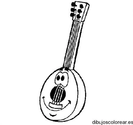 Dibujo de una pequeña guitarra | Colorear | Pinterest | Dibujo