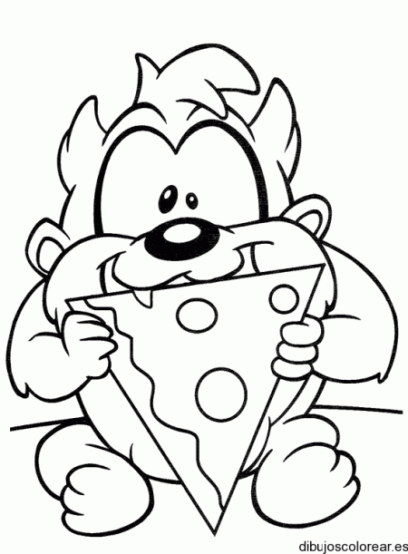 Dibujo del pequeño Taz comiendo pizza | pizza | Pinterest | Dibujo ...
